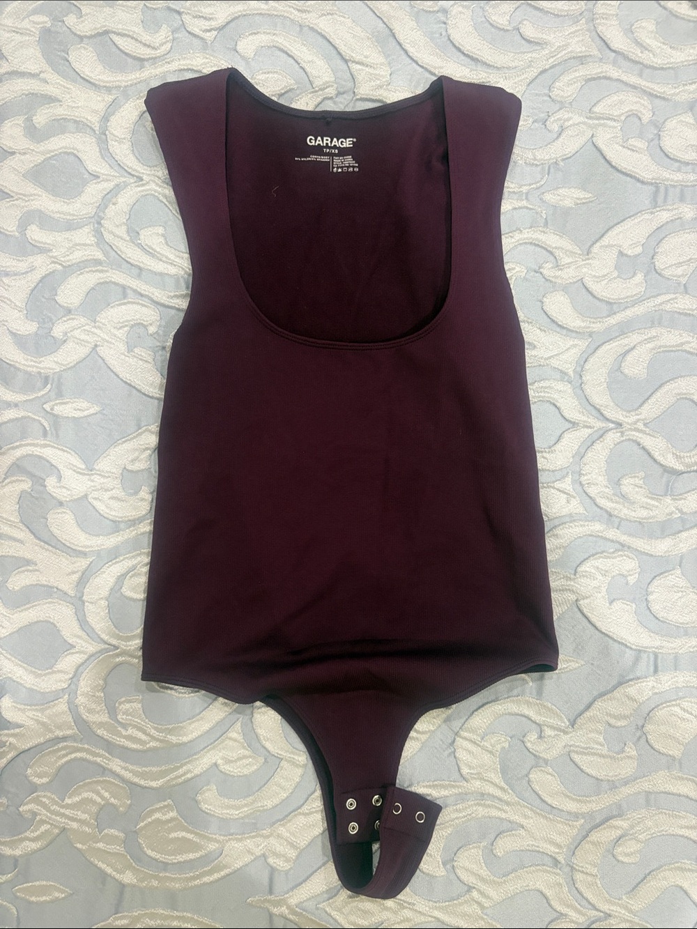 Garage Girls' Deep Plum Sleeveless Bodysuit